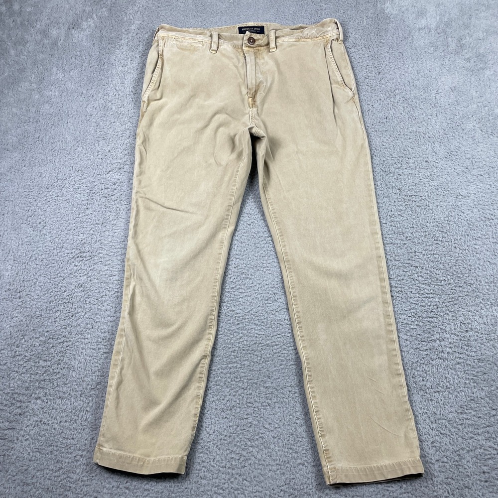 American Eagle 360 Extreme Flex Chino Pants Mens 32x30 (Fits 32x28) Tan Khaki